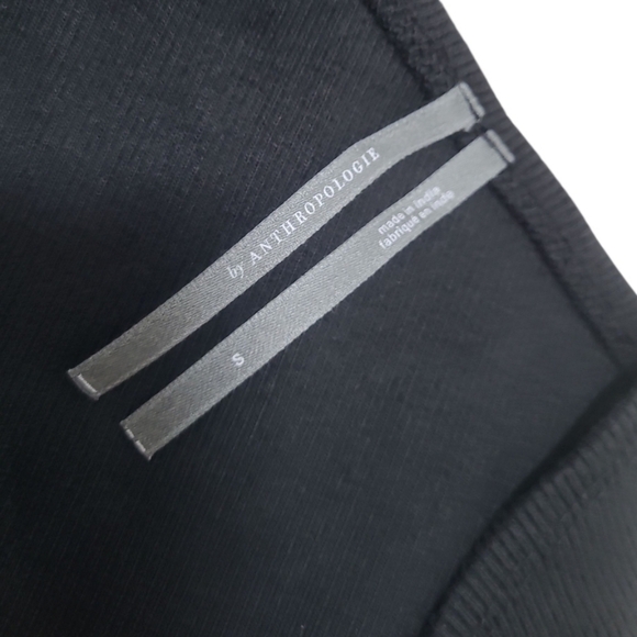 Anthropologie One Shoulder RibbedRuffled Tank Blouse Black Size Small - Picture 7 of 13